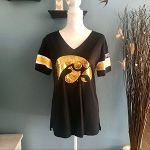 ***SOLD*** Iowa Hawkeye Football T-Shirt w/sequins